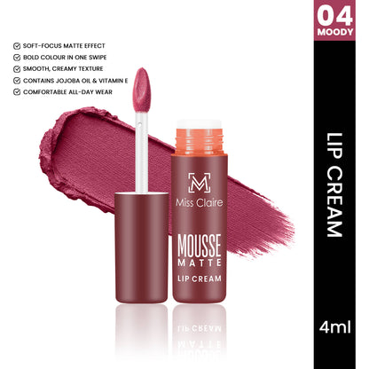 Miss Claire Mousse Matte Lip Cream - 04 Moody