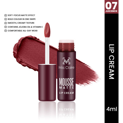 Miss Claire Mousse Matte Lip Cream - 07 Juice Box