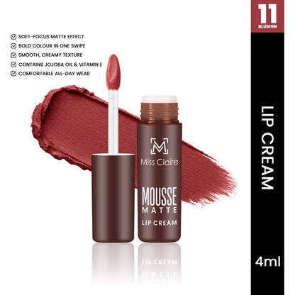 Miss Claire Mousse Matte Lip Cream - 11 Blushin