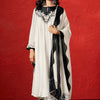 Women's Marshmallow and Black Georgette Kurta Set