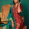 Dhiyona SN Women's Maroon Ethnic Motifs Woven Design Regular Thread Work Kurta & Salwar With Dupatta