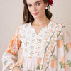 Dhiyona IE Floral Printed Beads and Stones Pure Cotton Straight Kurta & Trousers & Dupatta