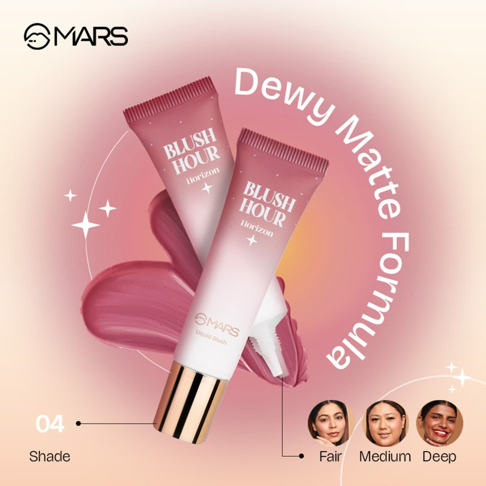 MARS Liquid Blush Hour Dewy-Matte Finish - 04 Horizon