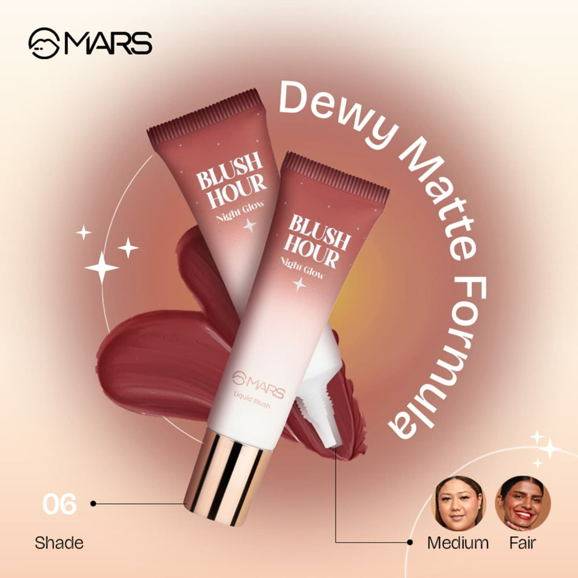 MARS Liquid Blush Hour Dewy-Matte Finish - 06 Night Glow