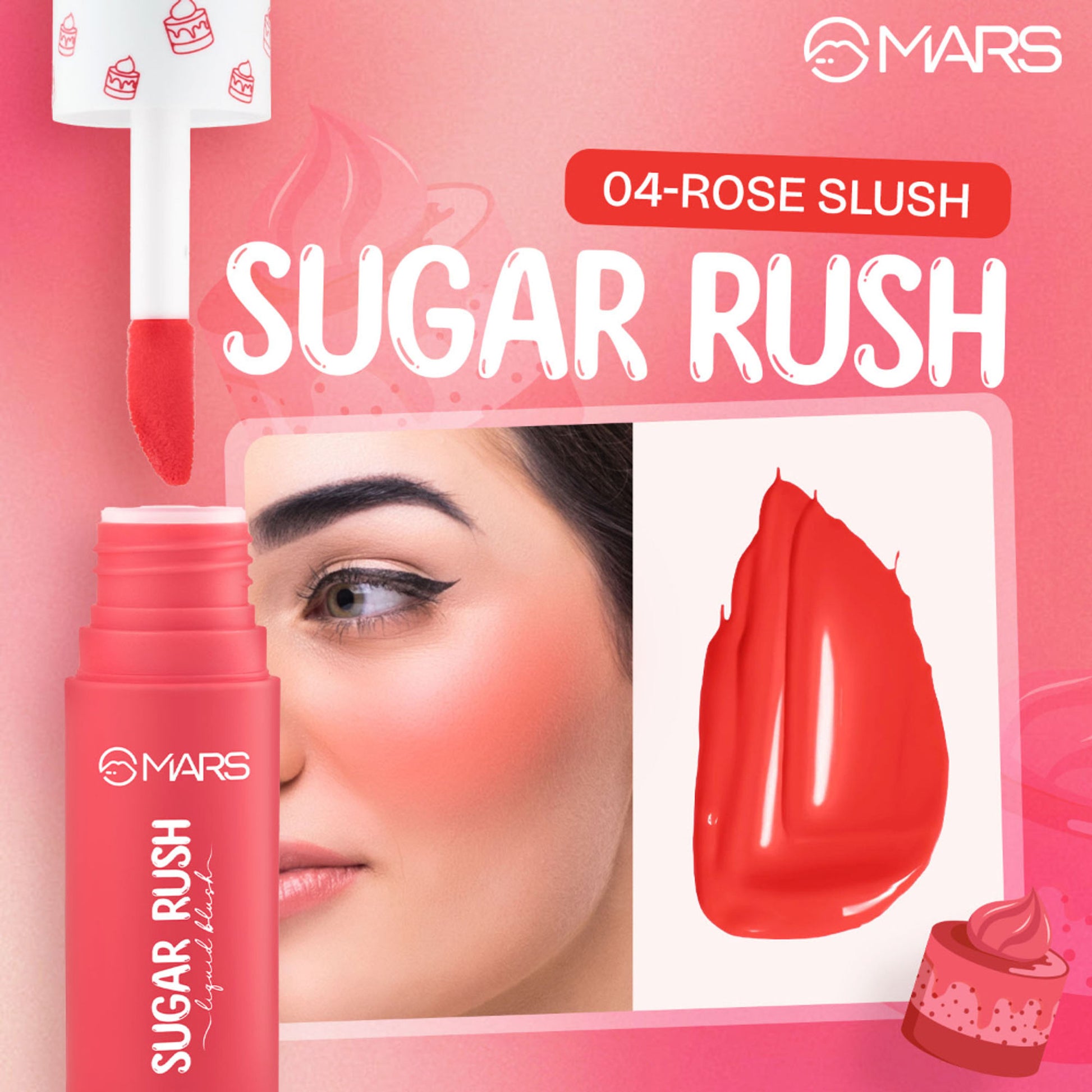 MARS Sugar Rush Liquid Blush - 04-Rose Slush