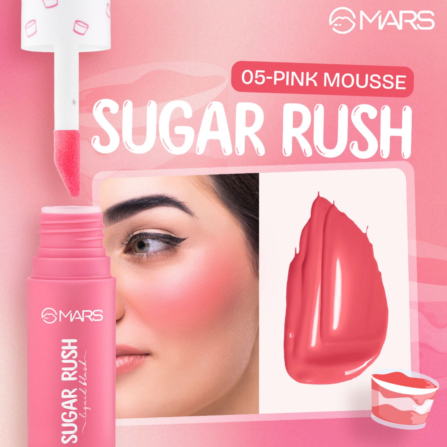 MARS Sugar Rush Liquid Blush - 05-Pink Mousse