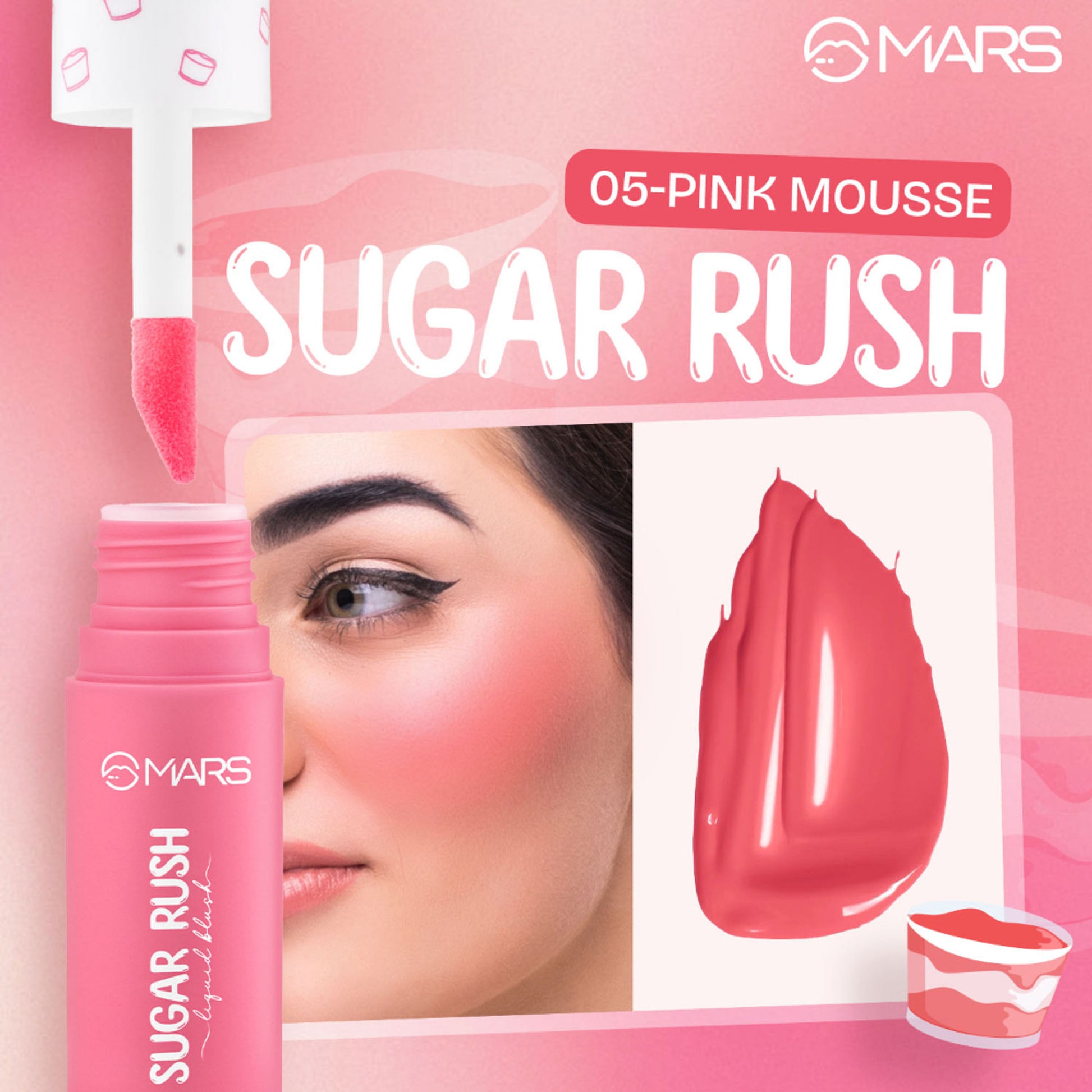 MARS Sugar Rush Liquid Blush - 05-Pink Mousse