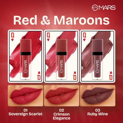 MARS Queen Of Mattes Reds & Maroons Liquid Lipsticks - Reds Maroons