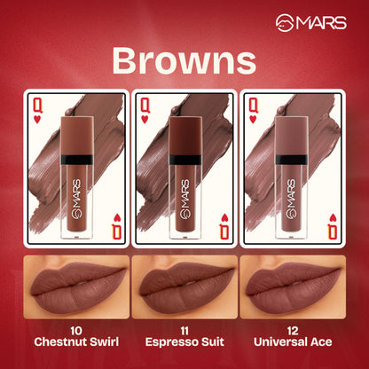 MARS Queen Of Mattes Reds & Maroons Liquid Lipsticks - Browns