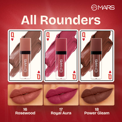 MARS Queen Of Mattes Reds & Maroons Liquid Lipsticks - All Rounder
