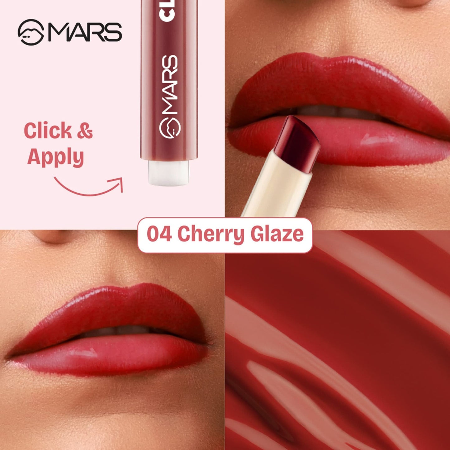 MARS Click Stix Gloss Lip Balm - 04-cherry Glaze