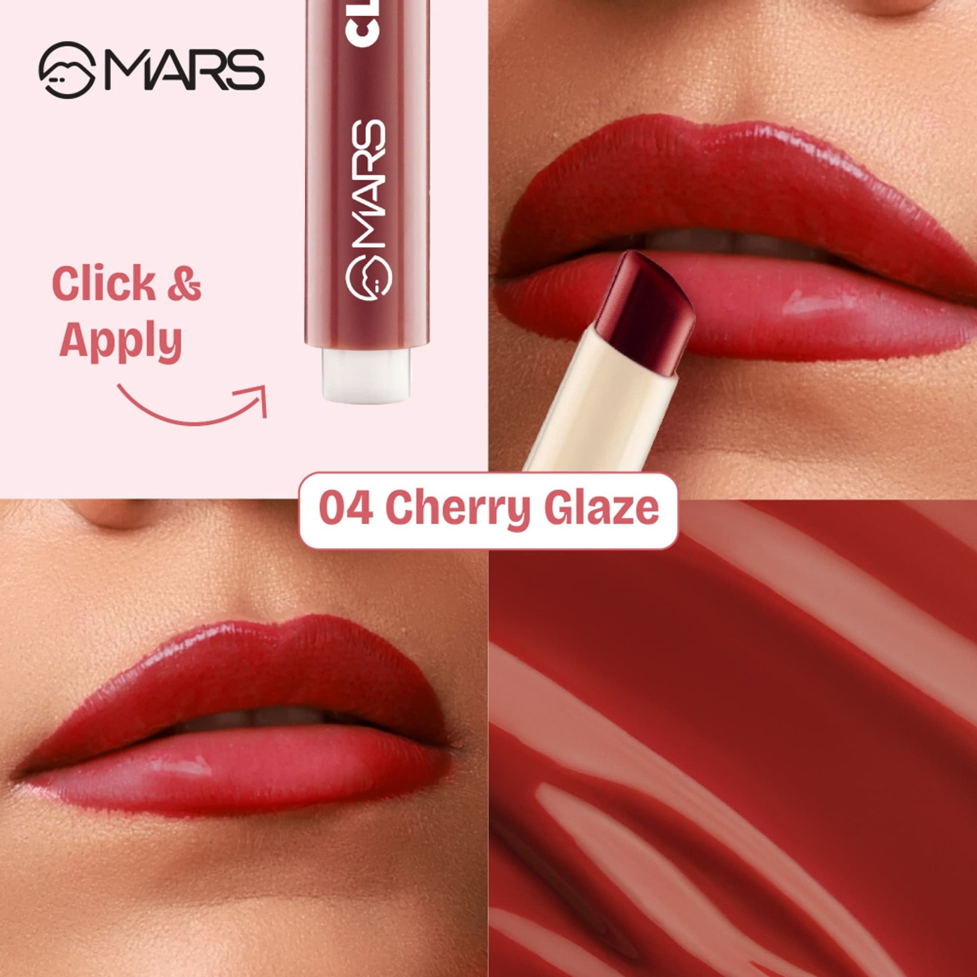 MARS Click Stix Gloss Lip Balm - 04-cherry Glaze