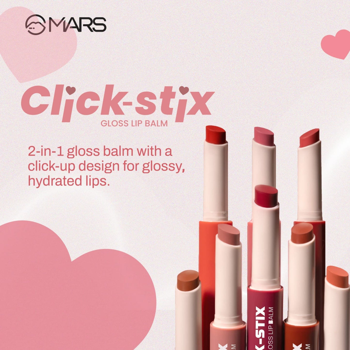 MARS Click Stix Gloss Lip Balm - 04-cherry Glaze