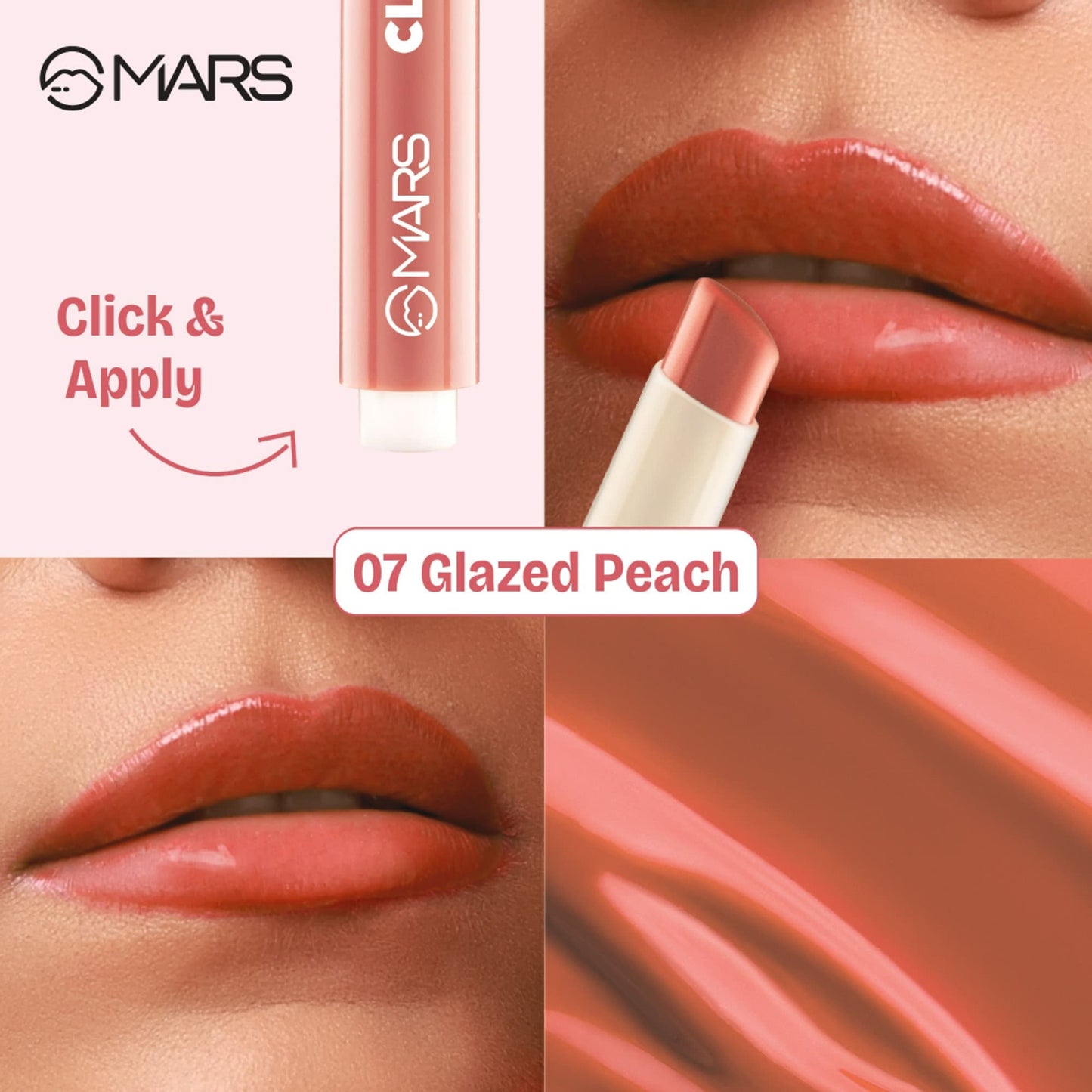 MARS Click Stix Gloss Lip Balm - 07-glazed Peach