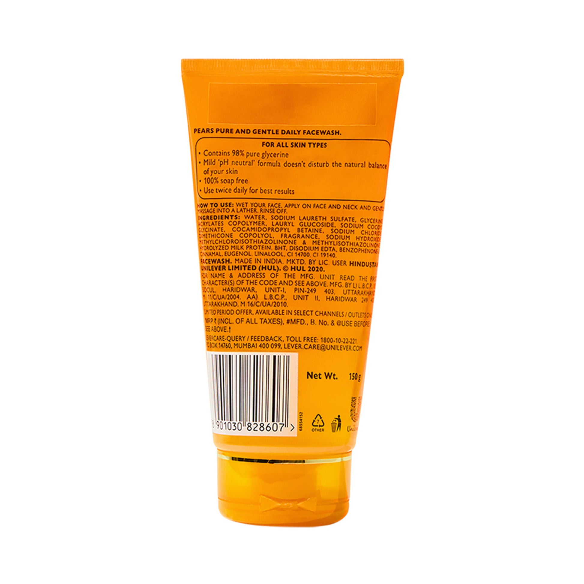 Pears Pure and Gentle Daily Cleansing Facewash Ultra Mild Cleanser with Glycerine