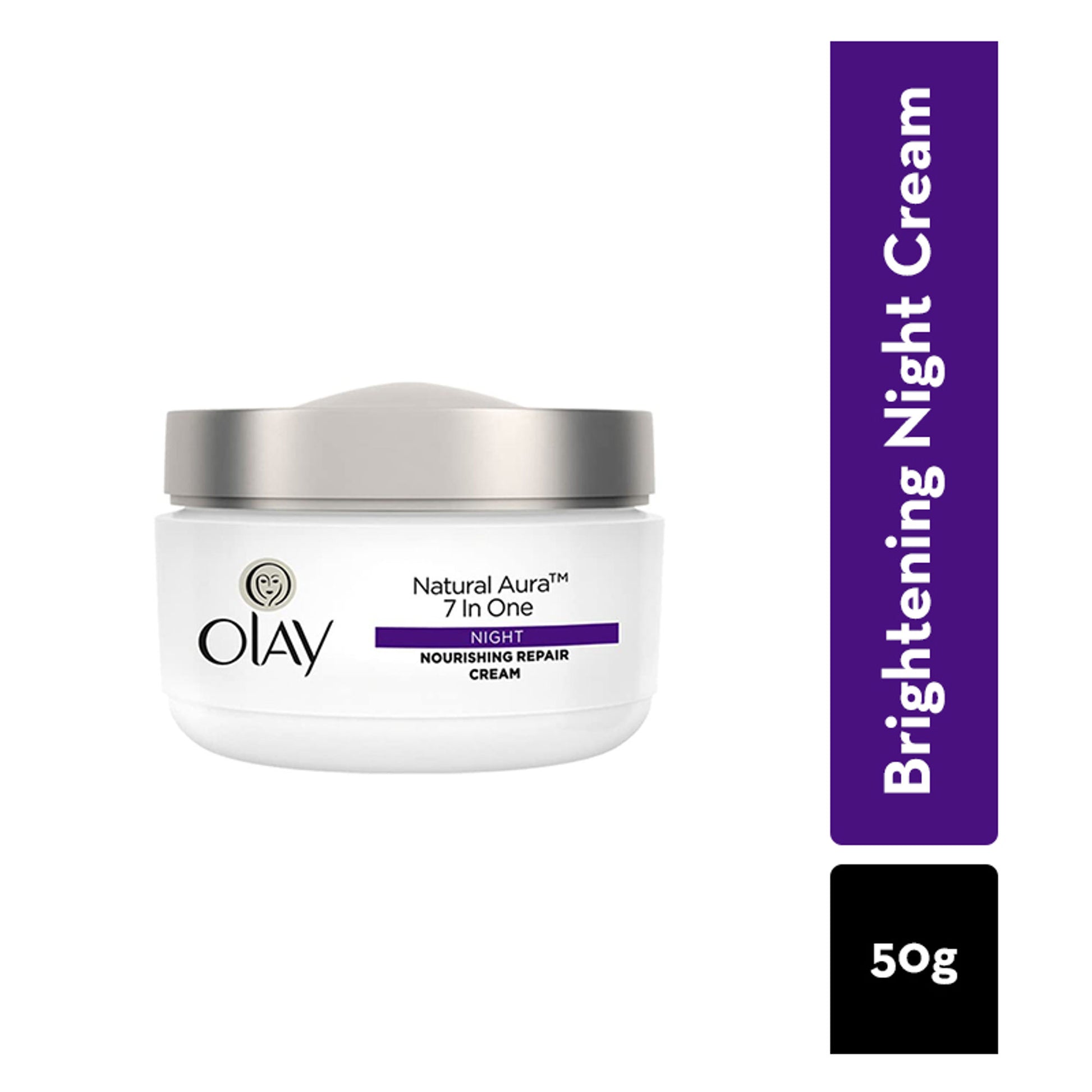 Olay Natural Aura Night Cream, Nourishing Repair Cream with Niacinamide, Vitamin Pro B5