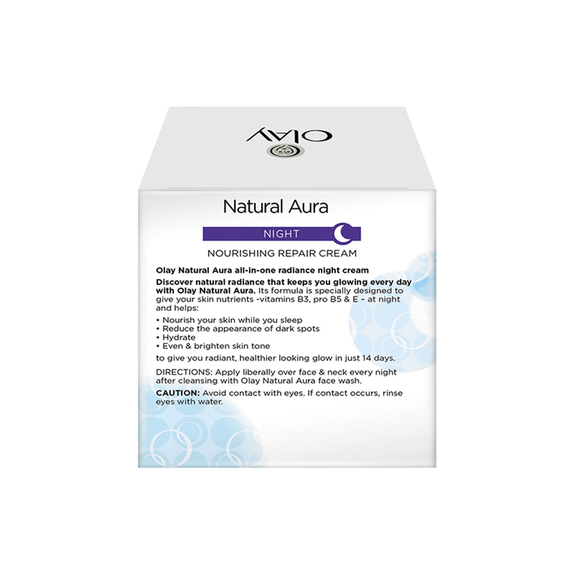 Olay Natural Aura Night Cream, Nourishing Repair Cream with Niacinamide, Vitamin Pro B5
