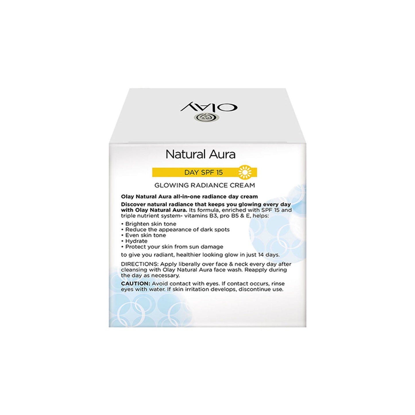 Olay Natural Aura Day Cream With SPF 15, Glowing Radiance Cream With Niacinamide, Vitamin Pro B5, E