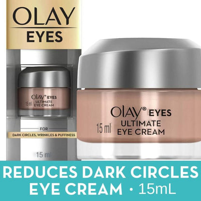 Olay Ultimate Eye Cream Reduces Dark Circles, Wrinkles & Puffiness With Niacinamide & Pentapeptides