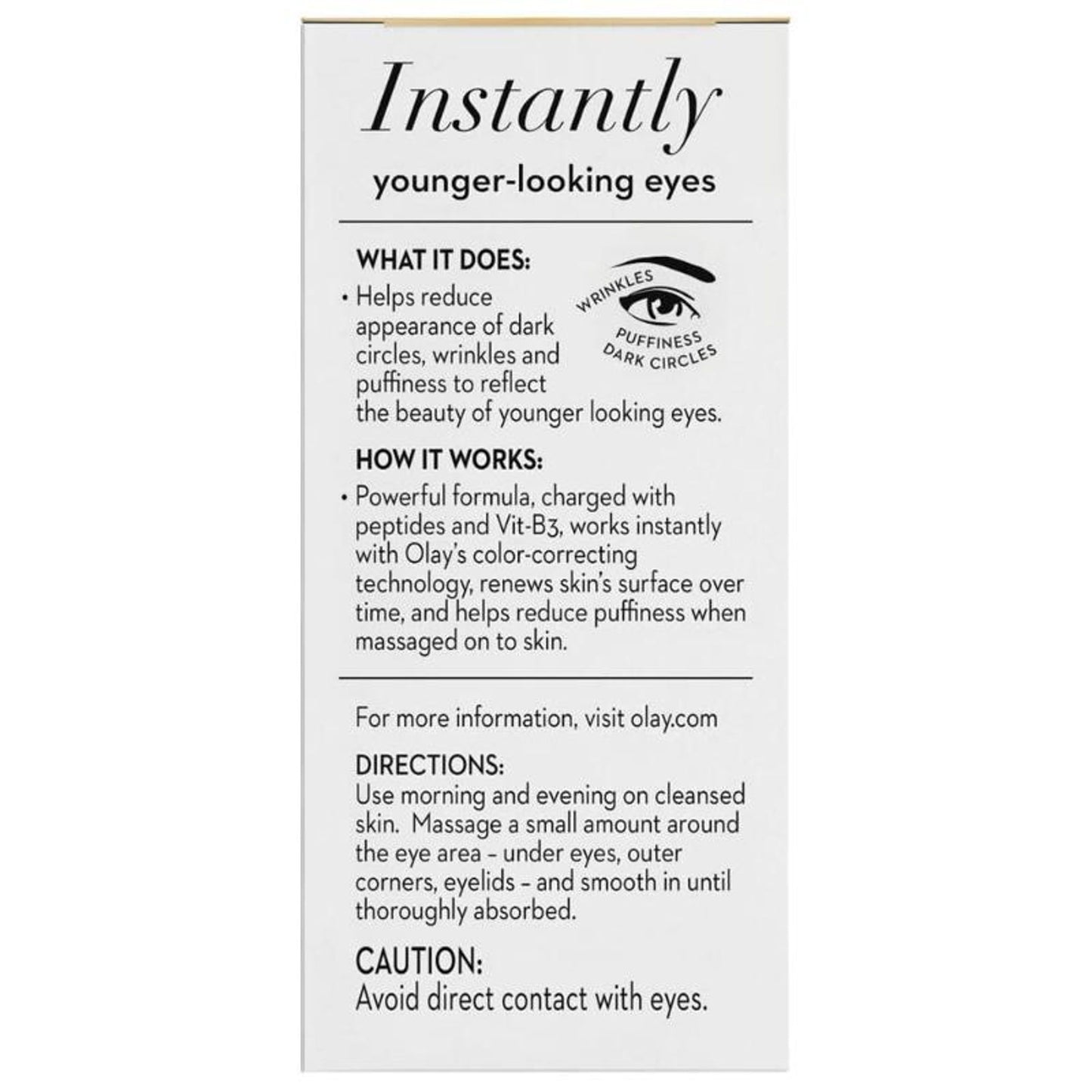 Olay Ultimate Eye Cream Reduces Dark Circles, Wrinkles & Puffiness With Niacinamide & Pentapeptides