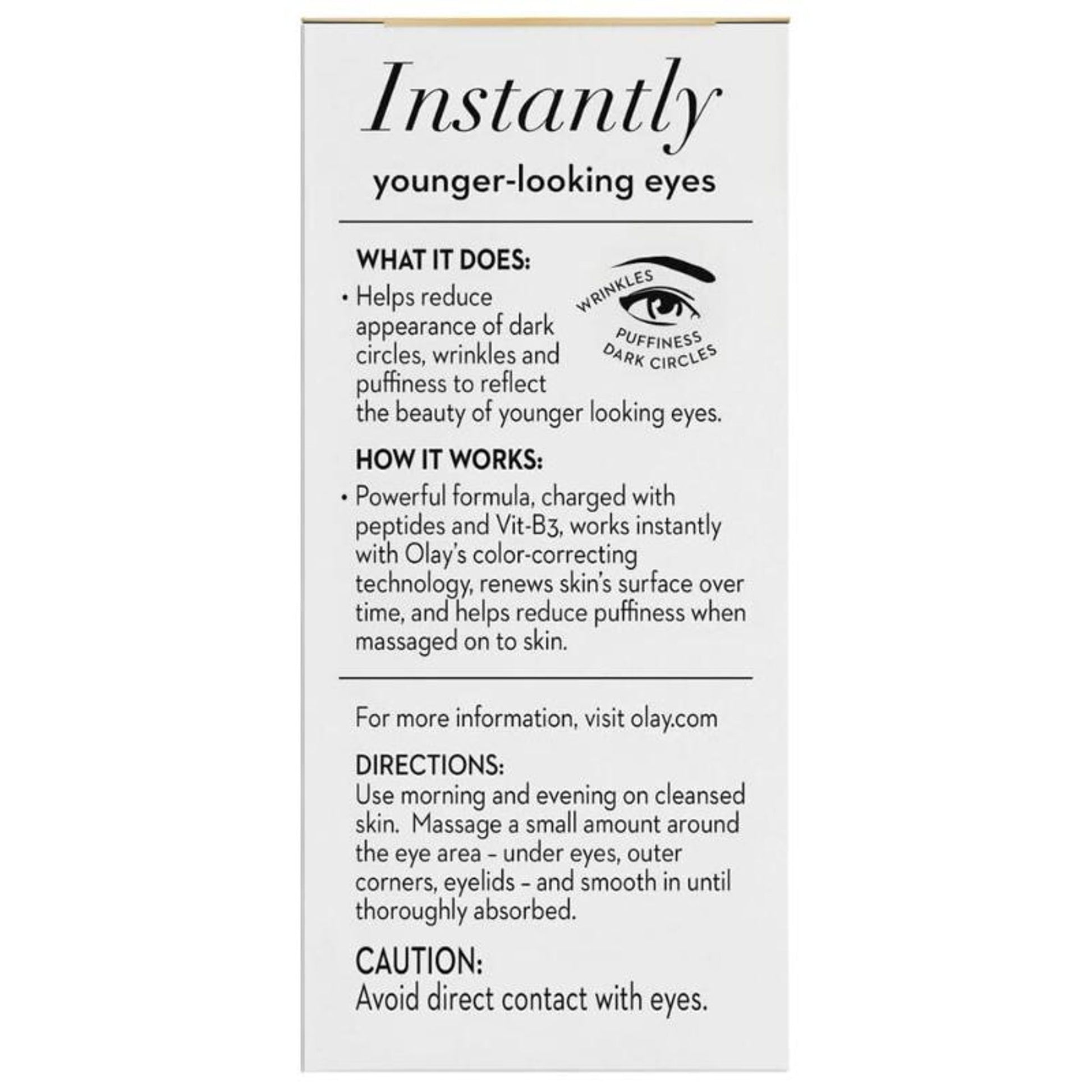 Olay Ultimate Eye Cream Reduces Dark Circles, Wrinkles & Puffiness With Niacinamide & Pentapeptides
