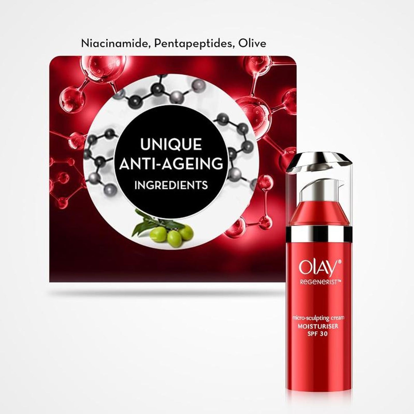 Olay Regenerist Micro Sculpting Cream Moisturizer With SPF 30 With Hyaluronic Acid & Niacinamide