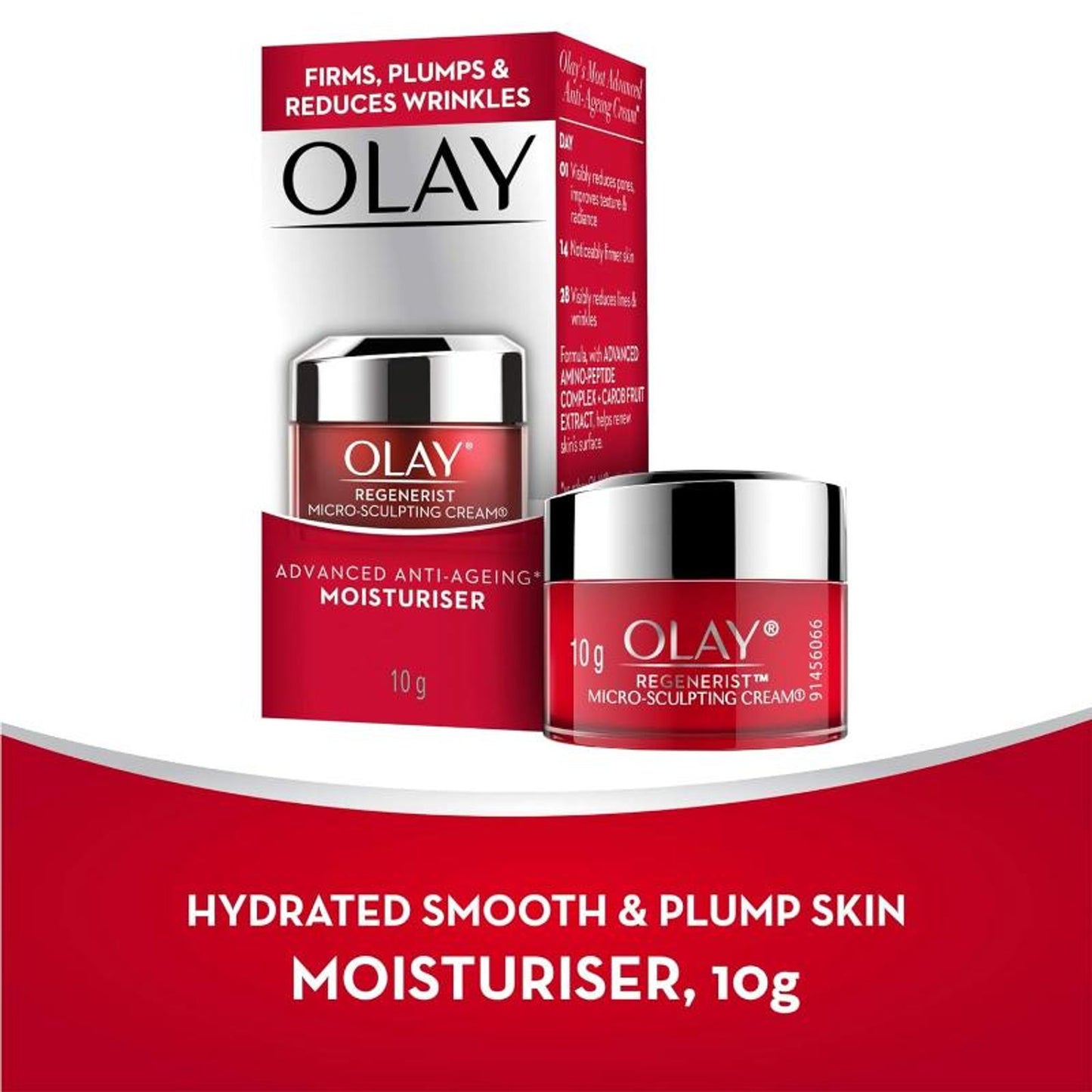 Olay Regenerist Microsculpting Day Cream, Plump & Bouncy Skin With Hyaluronic Acid & Peptides