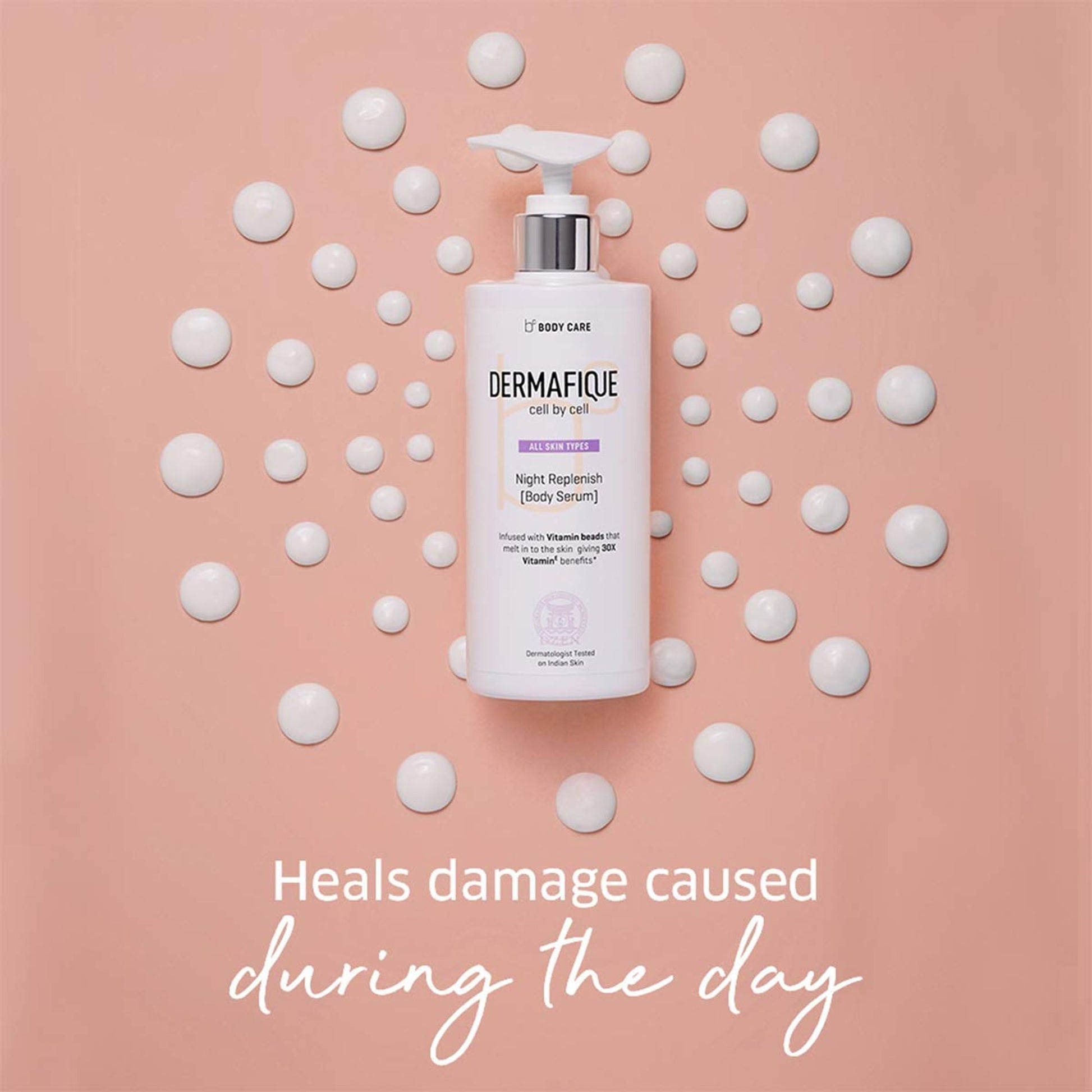 Dermafique Night Replenish Body Lotion, Light & Non-sticky, 30x Vit E, Antioxidants
