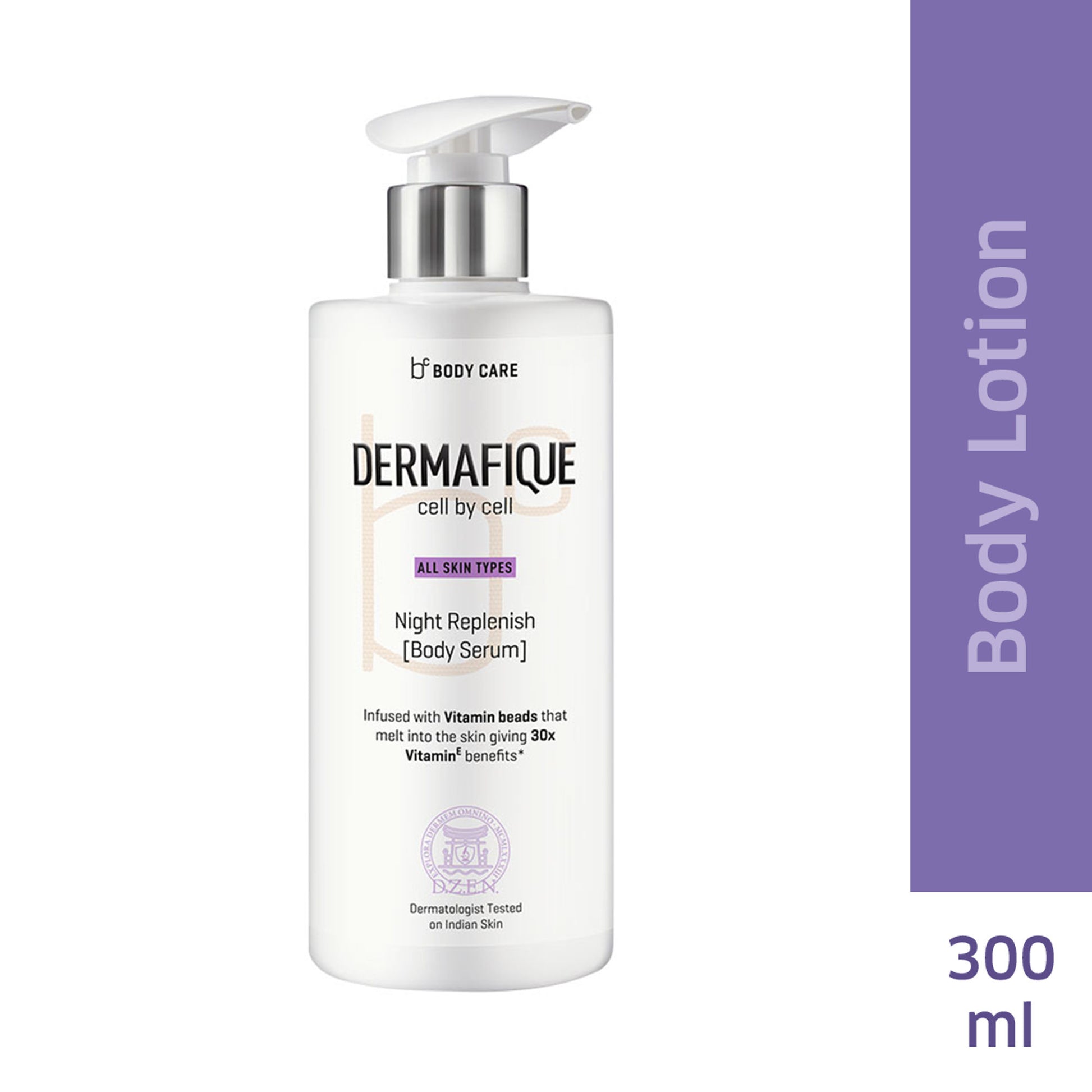 Dermafique Night Replenish Body Lotion, Light & Non-sticky, 30x Vit E, Antioxidants