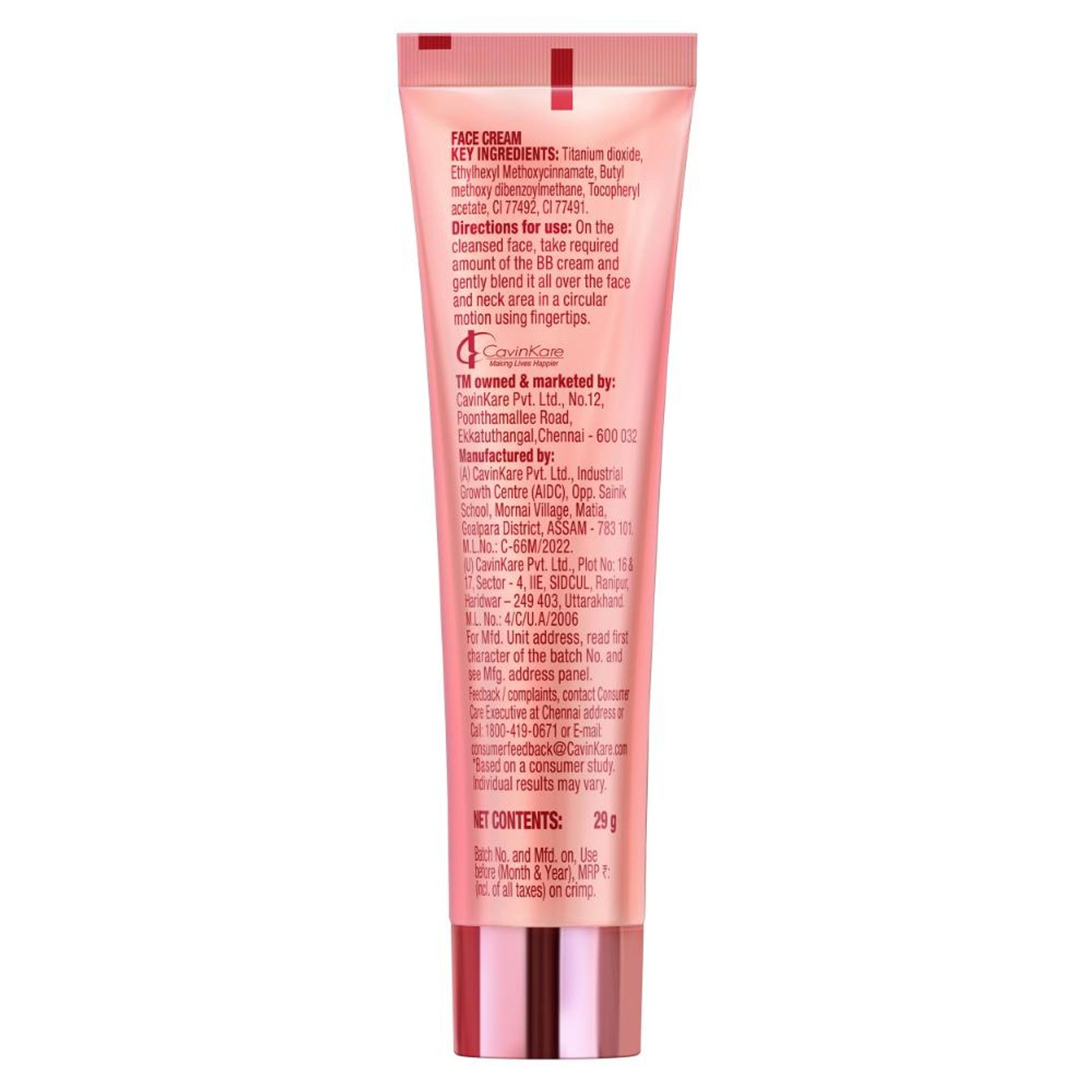 Spinz BB Cream 01 Beige, Instant Glow, Light Make Up Look, Vitamin E & Double Sunscreen