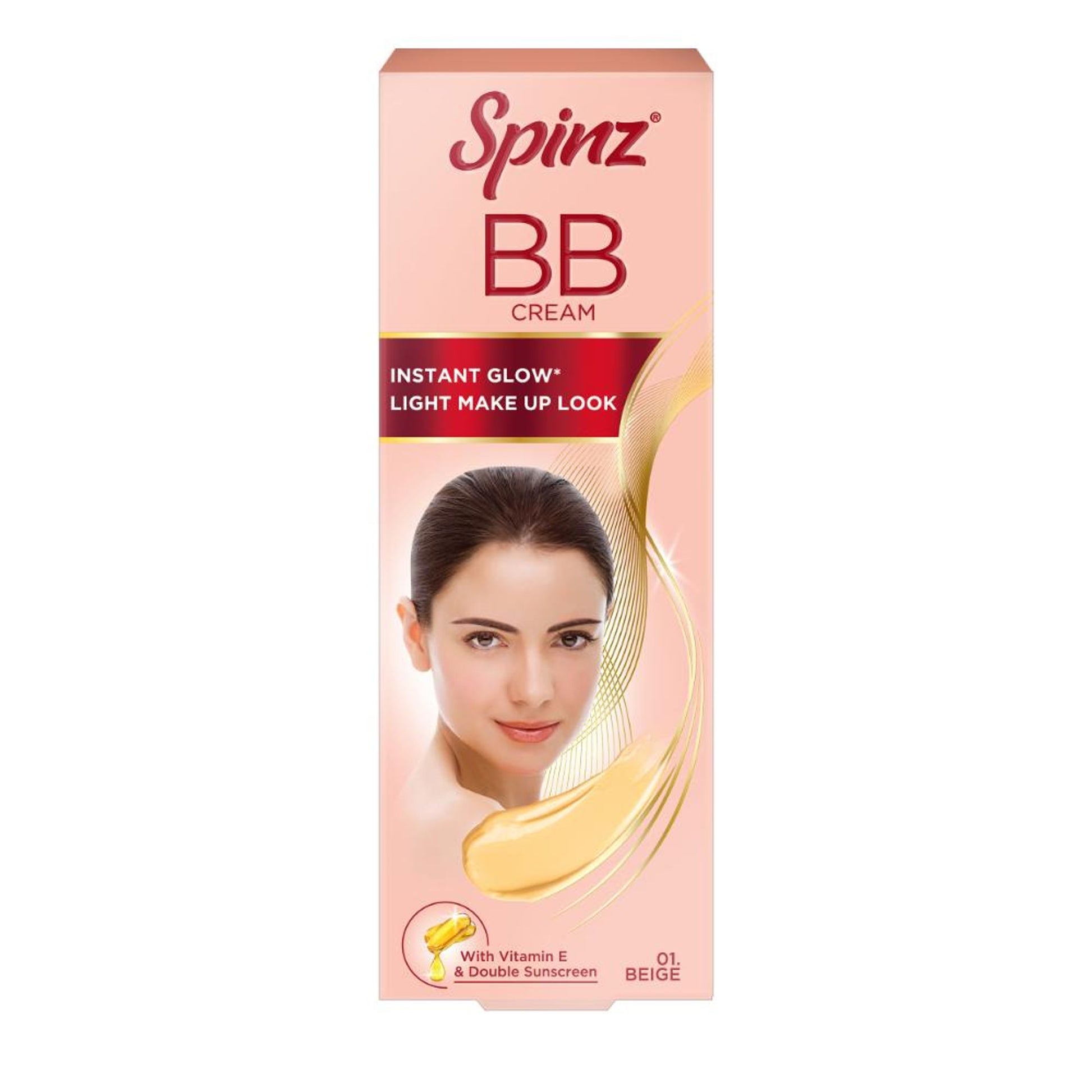 Spinz BB Cream 01 Beige, Instant Glow, Light Make Up Look, Vitamin E & Double Sunscreen