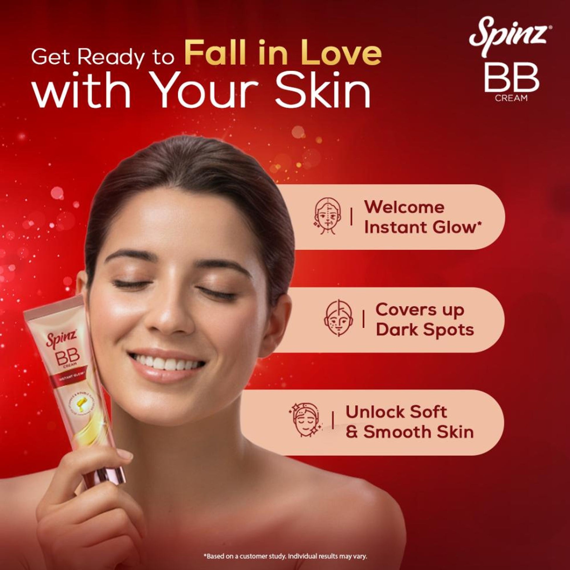 Spinz BB Cream 01 Beige, Instant Glow, Light Make Up Look, Vitamin E & Double Sunscreen