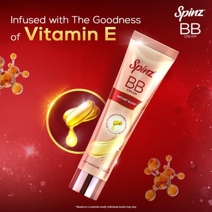 Spinz BB Cream 01 Beige, Instant Glow, Light Make Up Look, Vitamin E & Double Sunscreen