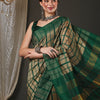 Women's Aura Silk Cream Woven Design Designer Saree With Blouse Piece