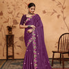 Dhiyona GR Women's Armani Wine Jimmi Choo Embroidered Saree