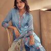 Indyancart IE Women Floral Embroidered Regular Thread Work Kurta with Trousers & With Dupatta