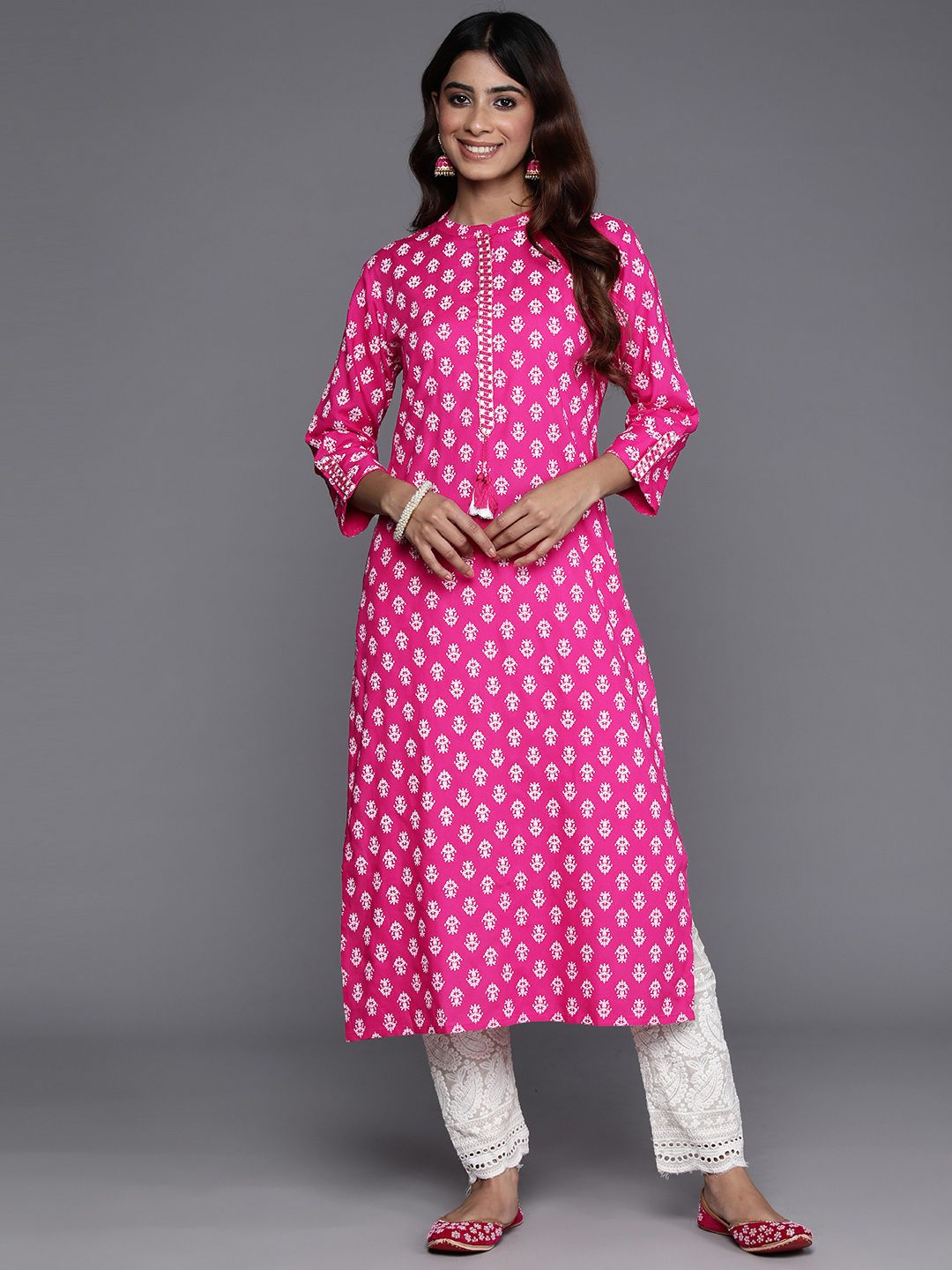 Indyancart IE Women Ethnic Motifs Printed Kurta