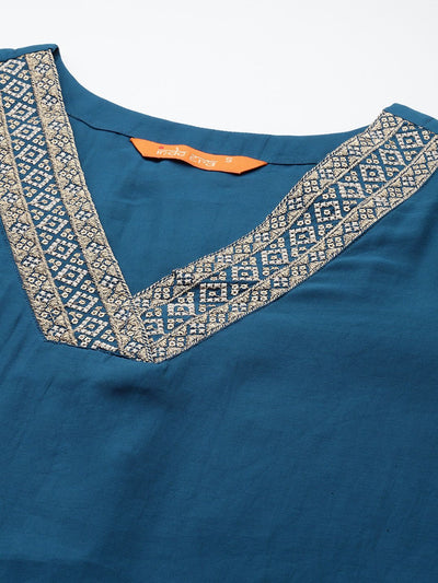 Indyancart IE Embroidered Sequinned Kurta with Trousers & With Dupatta