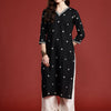 Indyancart IE Women Geometric Embroidered Sequinned Pure Cotton Kurta