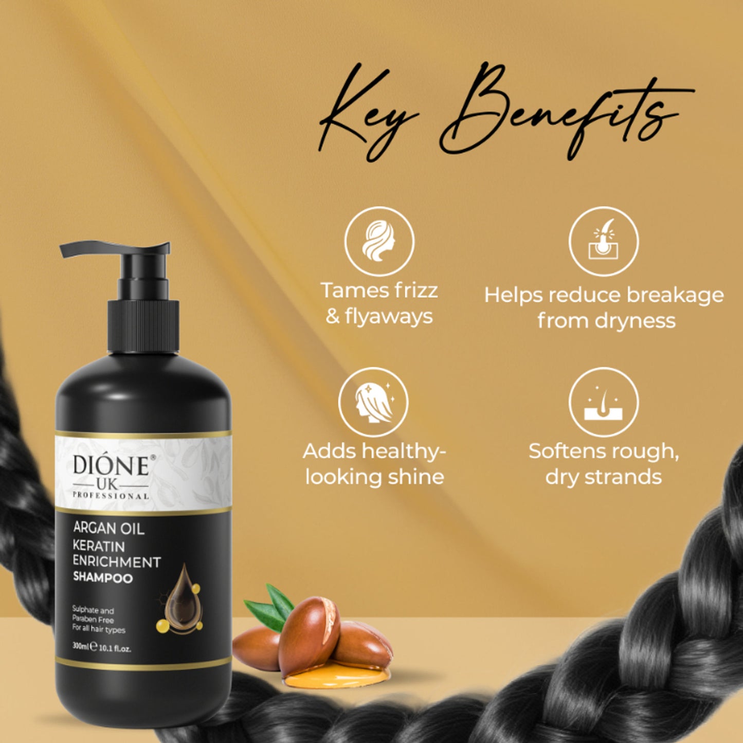 Dione UK Professional Keratin Enrichment Hair Shampoo
