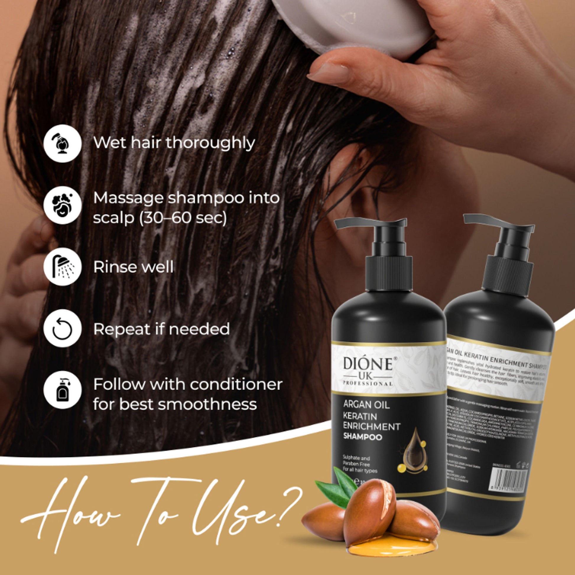 Dione UK Professional Keratin Enrichment Hair Shampoo