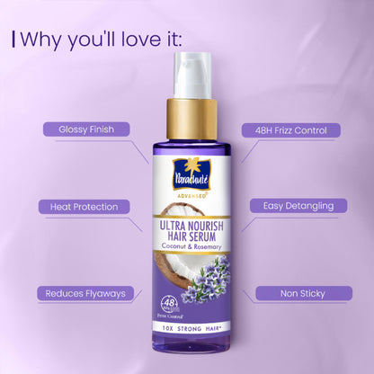Parachute Advansed Ultra Nourish Hair Serum, Coconut & Rosemary, 10X Strong Hair