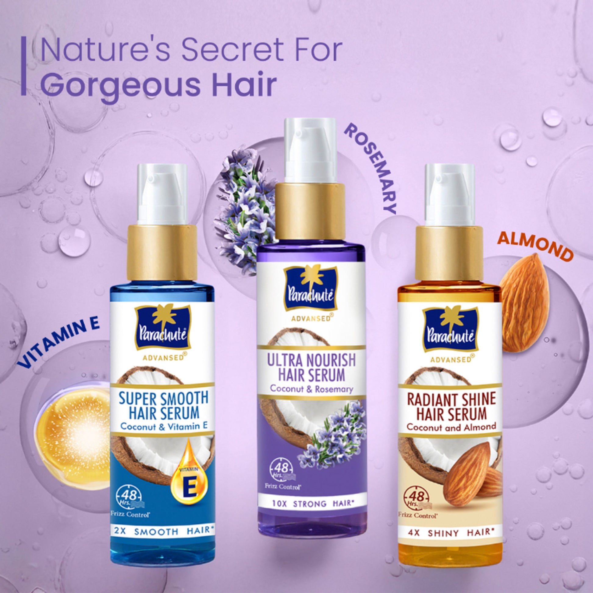 Parachute Advansed Ultra Nourish Hair Serum, Coconut & Rosemary, 10X Strong Hair