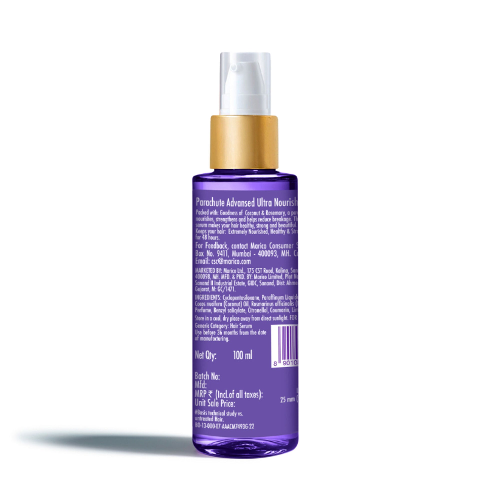 Parachute Advansed Ultra Nourish Hair Serum, Coconut & Rosemary, 10X Strong Hair