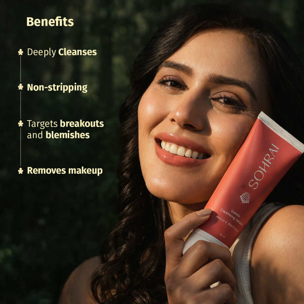 SOHRAI Gentle Cleansing Splash | Foaming Face Wash for Glowing, Blemish-Prone & Sensitive Skin
