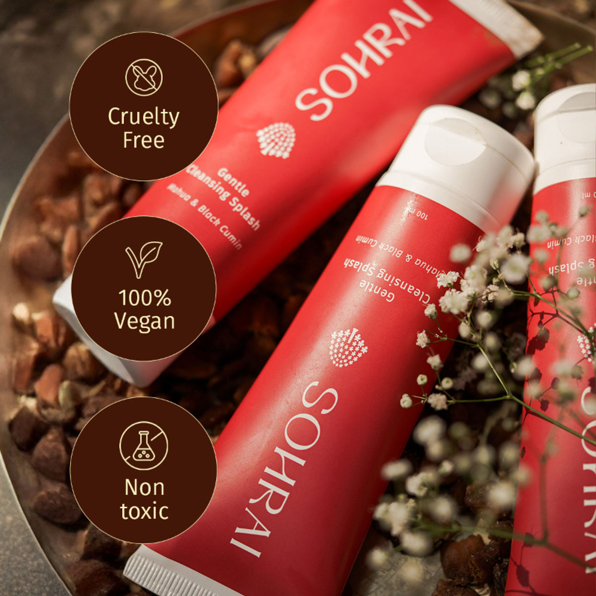 SOHRAI Gentle Cleansing Splash | Foaming Face Wash for Glowing, Blemish-Prone & Sensitive Skin