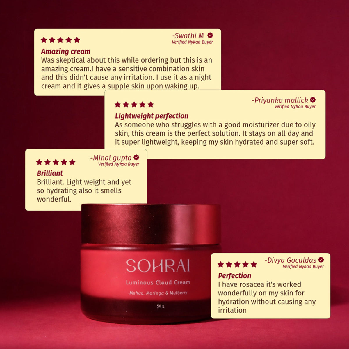 SOHRAI Luminous Cloud Cream | Lightweight Moisturizer with Niacinamide for Bright, Hydrated Skin