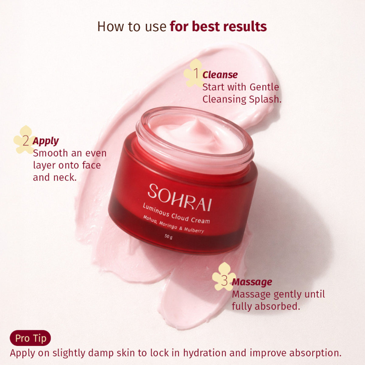 SOHRAI Luminous Cloud Cream | Lightweight Moisturizer with Niacinamide for Bright, Hydrated Skin