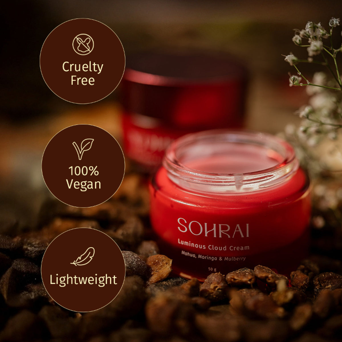 SOHRAI Luminous Cloud Cream | Lightweight Moisturizer with Niacinamide for Bright, Hydrated Skin