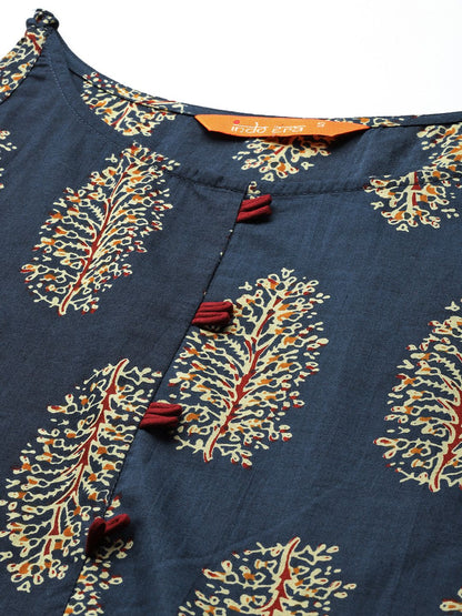 Indyancart IE Ethnic Motifs Printed A-Line Kurta